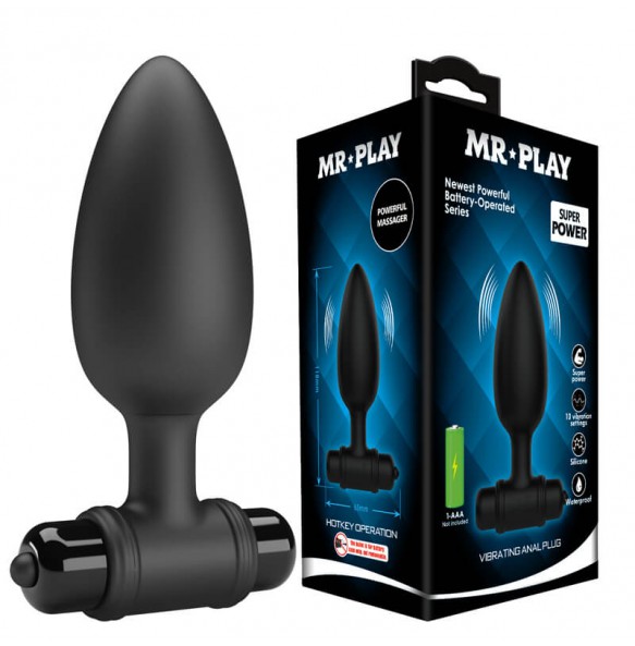 MR PLAY - Vibrating Anal Plug (Battery - Black)